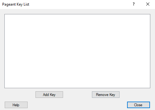 Screenshot - Pageant key list empty