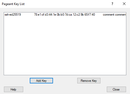 Screenshot - Pageant key list loaded key